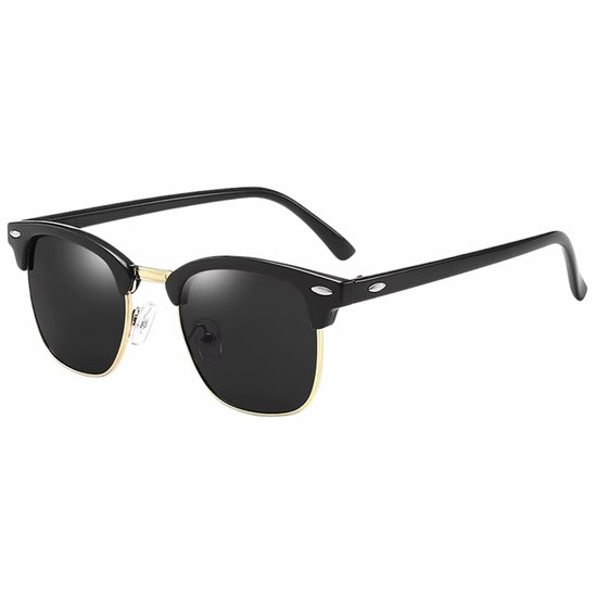 Fako Sunglasses® - Club Style Zonnebril - Polariserend - Dames - Heren - Zwart/Goud van Fako Sunglasses® — afbeelding 3