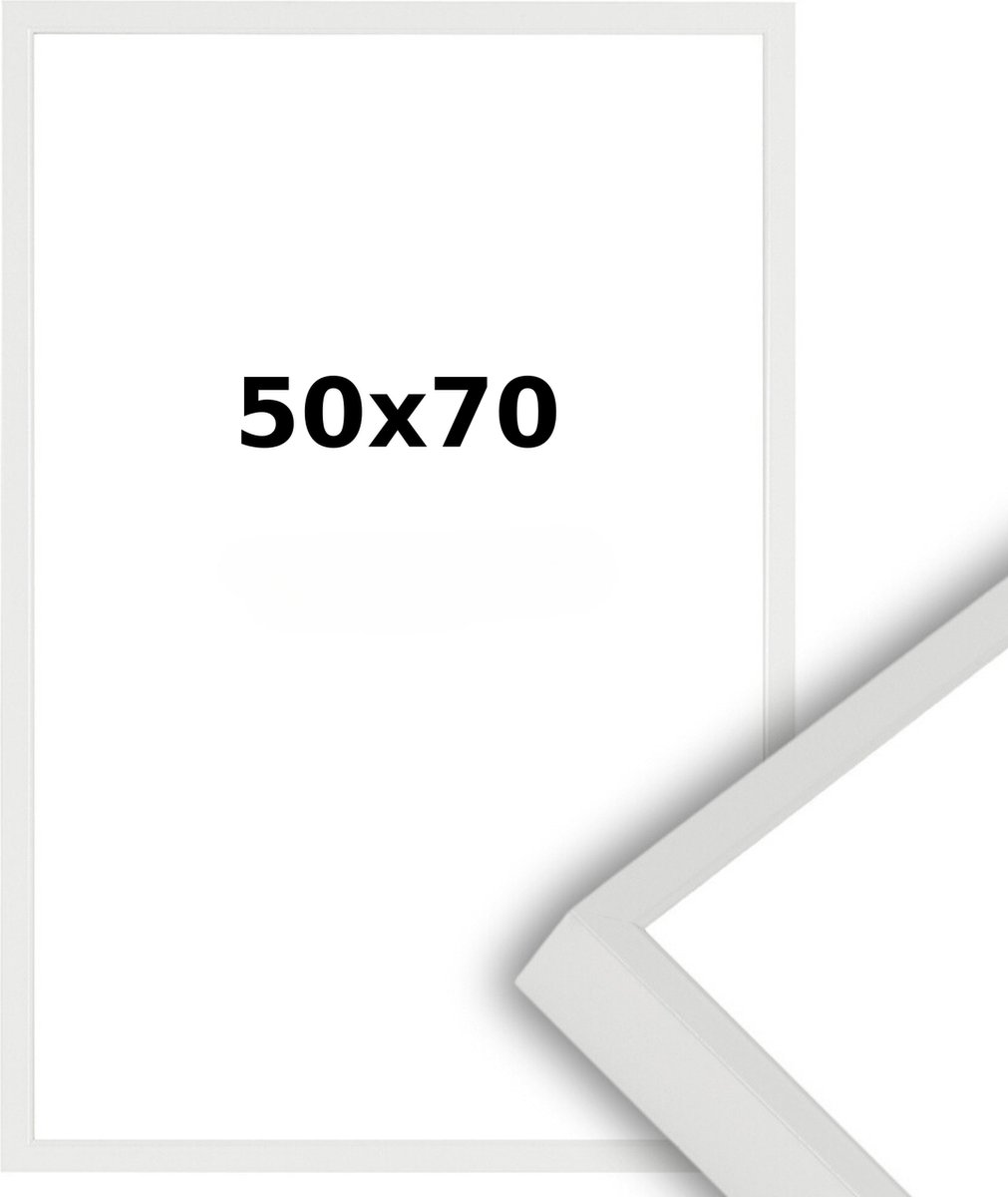Lichtendonk Aluminium Wissellijst 50 x 70 Wit - Ontspiegeld Glas - Professional