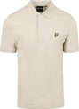 Beige Lyle & Scott poloshirt met korte mouwen, knoopsluiting en geel vogel-logo op de borst.