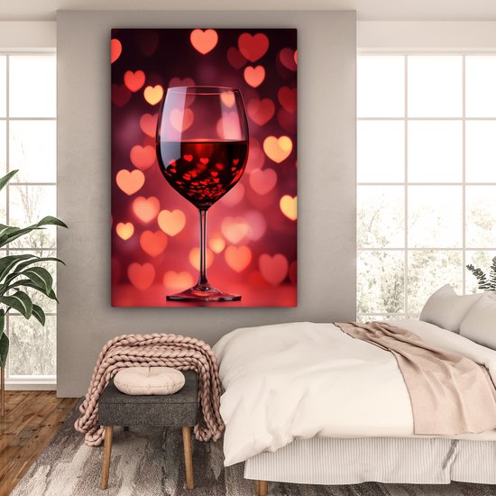 Tableau sur toile 120x180 cm - Décoration murale Rouge - Vin - Hartjes - Décoration murale murale salon - Décoration chambre - Accessoires chambre - Peintures sur toile