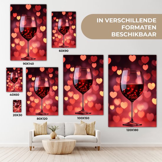 Tableau sur toile 120x180 cm - Décoration murale Rouge - Vin - Hartjes - Décoration murale murale salon - Décoration chambre - Accessoires chambre - Peintures sur toile