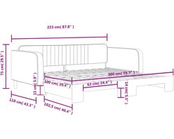 vidaXL Blauw Fluwelen Slaapbank met Onderschuifbed Slaapbank - Sofa Bed - Tweepersoonsbed - Lounge Meubels - Zitbanken