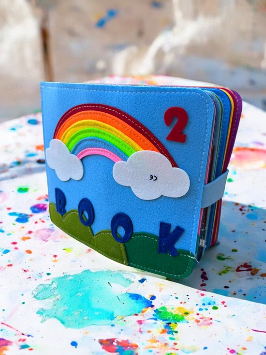 Femur - Regenboog - Speelboek - Vilten - Montessori - XXL - Sensomotorisch - Busy Board - Vilt van Ezeria — afbeelding 2