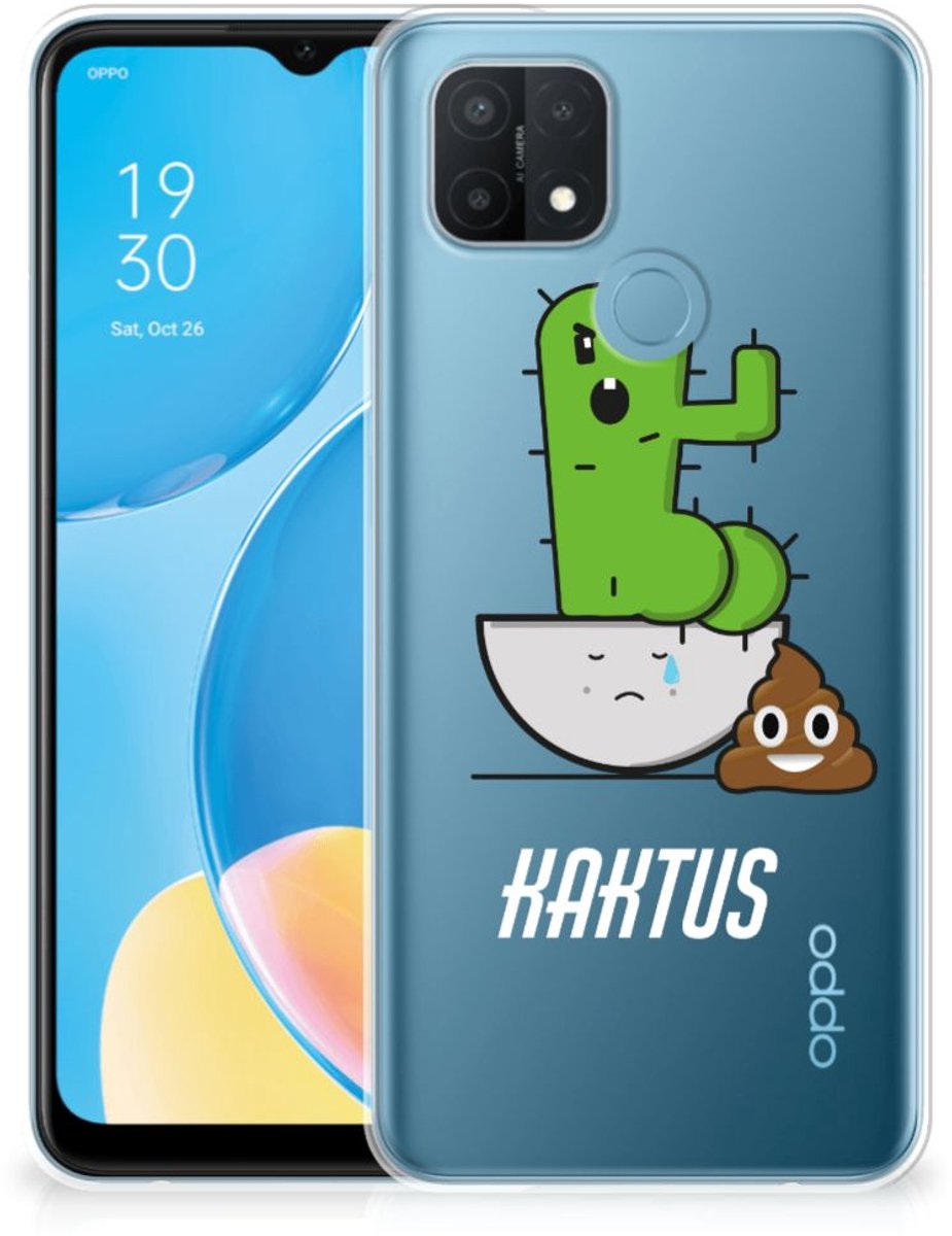 OPPO A15 Telefoonhoesje met Naam Cactus Poo
