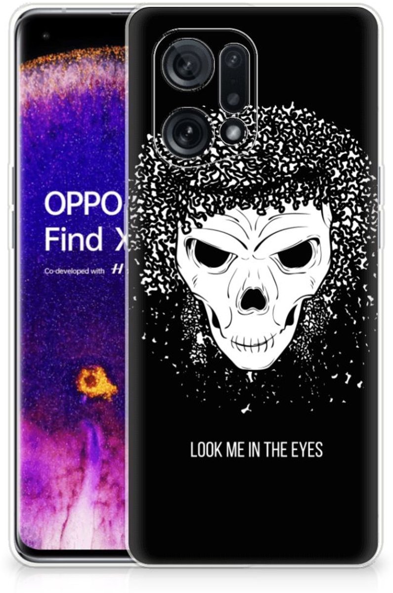 Silicone Back Case OPPO Find X5 Skull Hair