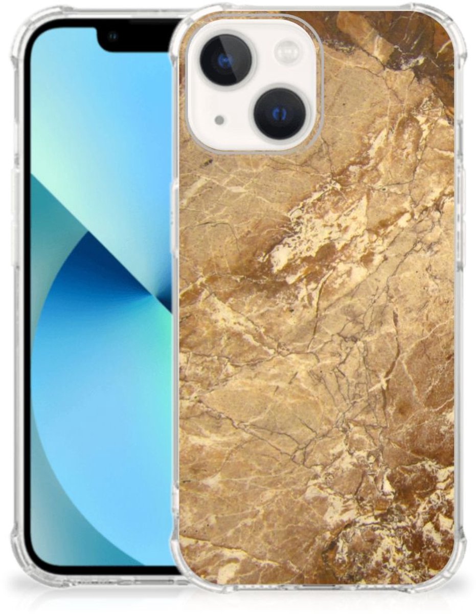 iPhone 13 mini Anti-Shock Hoesje Marmer Creme