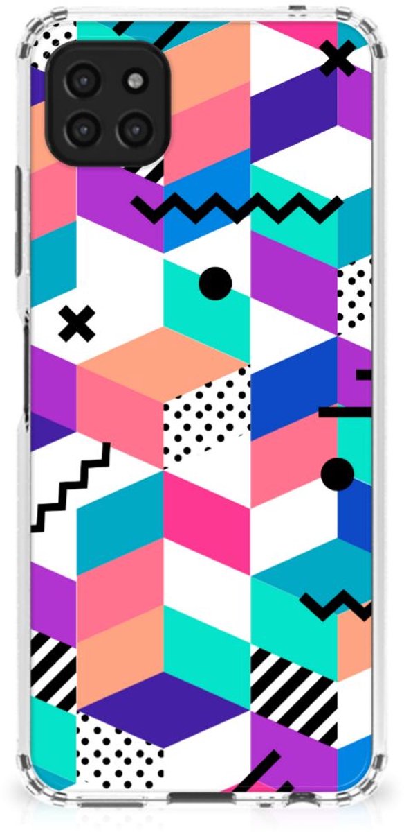 Samsung Galaxy A22 5G Shockproof Case Blokken Kleurrijk