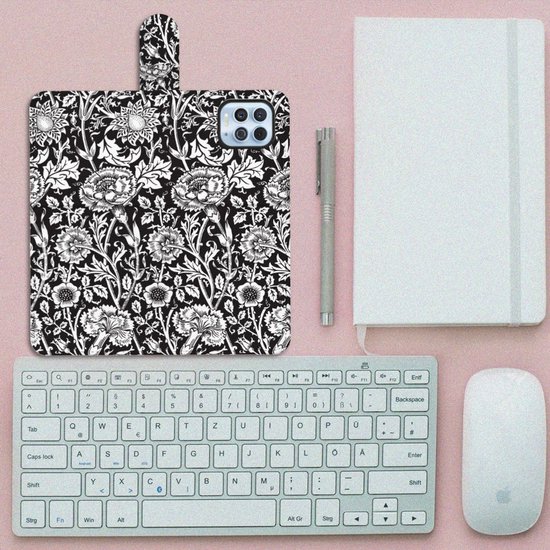 Étui pour téléphone portable Motorola Moto G100 Housse de protection Fleurs noires