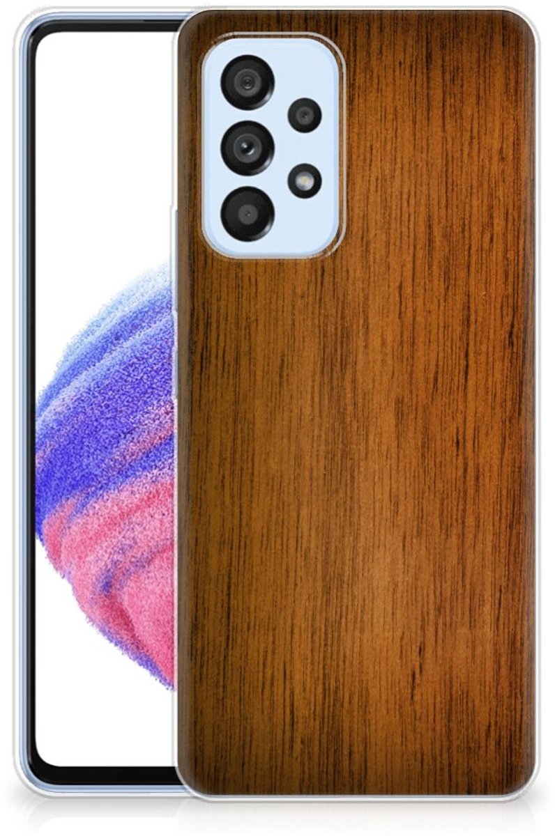 Samsung Galaxy A53 5G Bumper Hoesje Donker Hout