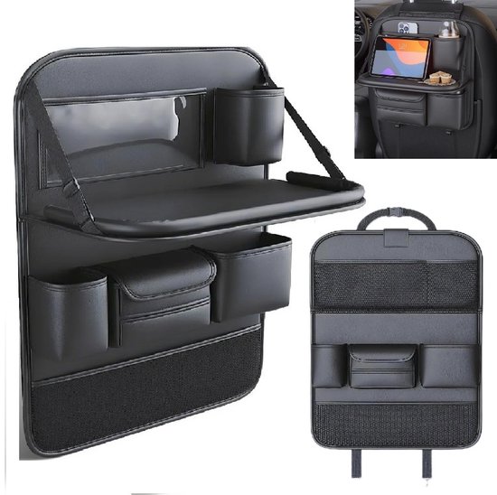 PREMIUM Autostoel Organizer(1 stuk) - Inklapbaar- Carseat Organiser -lederen Auto Stoel Organizer - Tablet houder - Auto Tafeltje - Auto Organizer - Beker houder - Paraplu Houder - Tissue doos houder — afbeelding 2