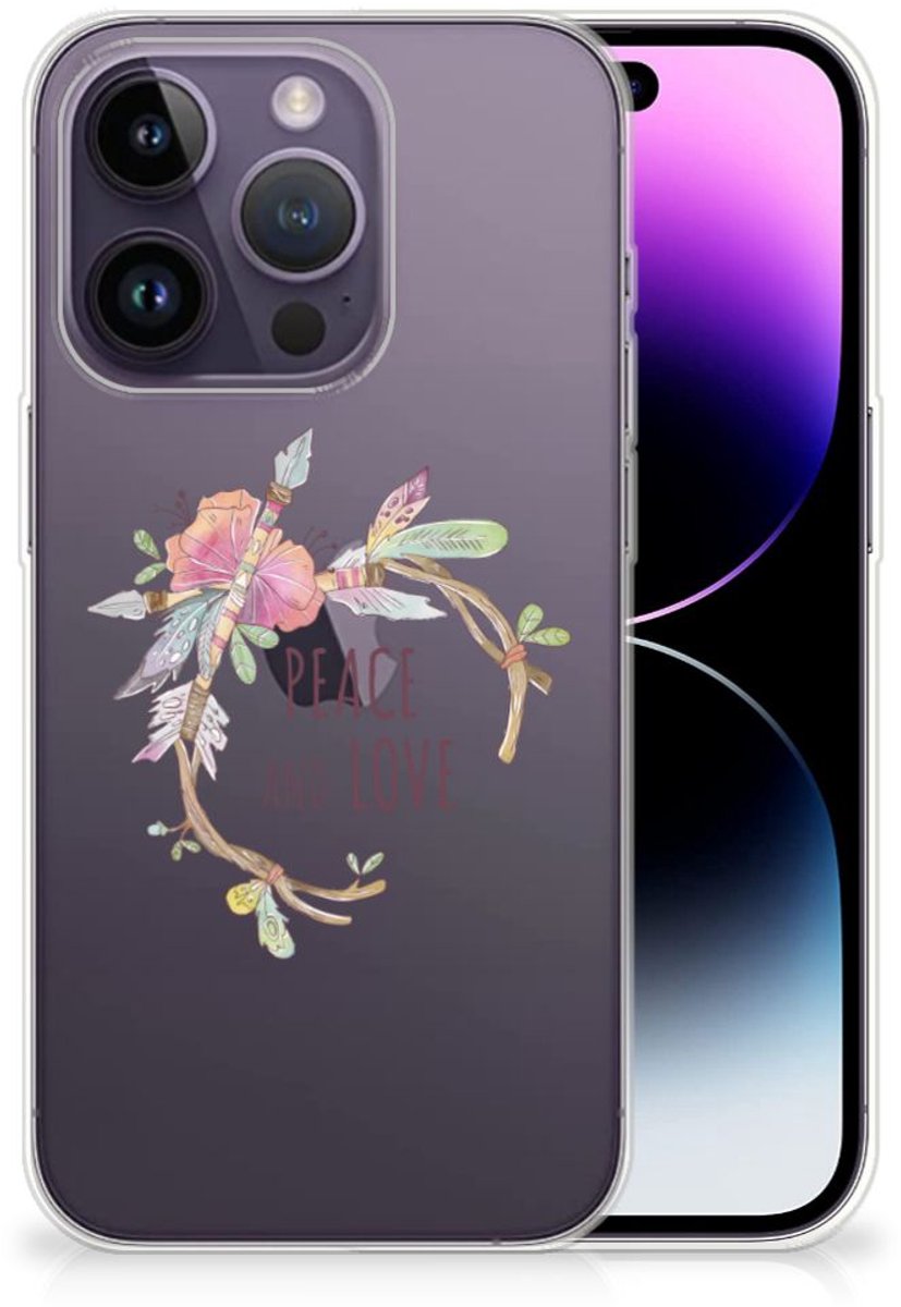 Apple iPhone 14 Pro Telefoonhoesje met Naam Boho Text