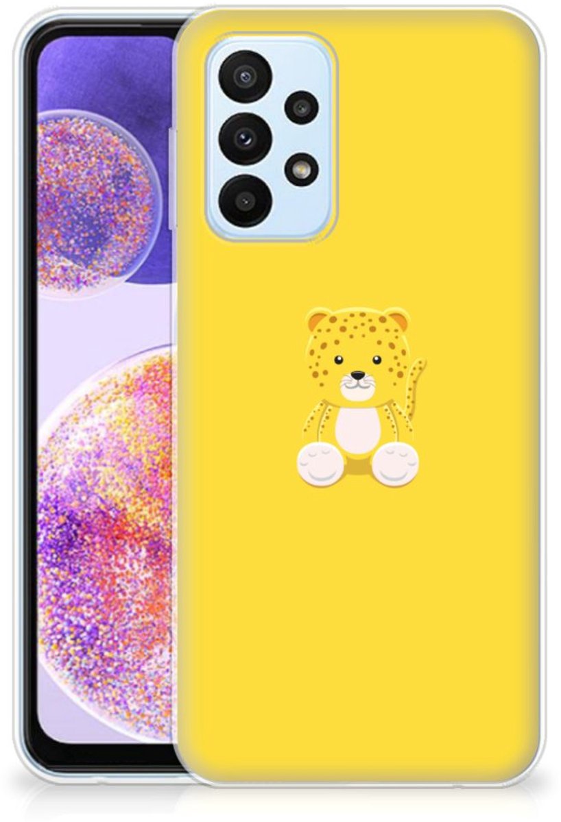 Samsung Galaxy A23 Telefoonhoesje met Naam Baby Leopard