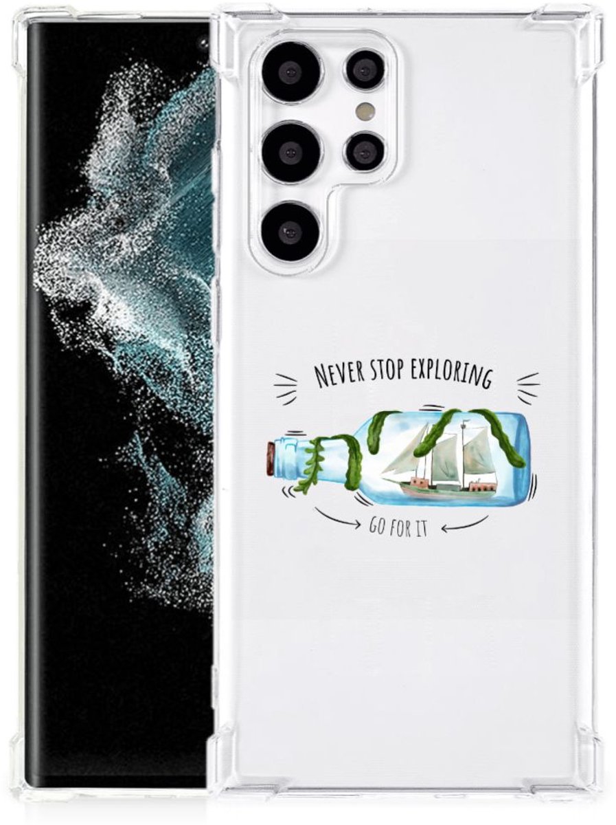 Samsung Galaxy S22 Ultra Stevig Bumper Hoesje Boho Bottle