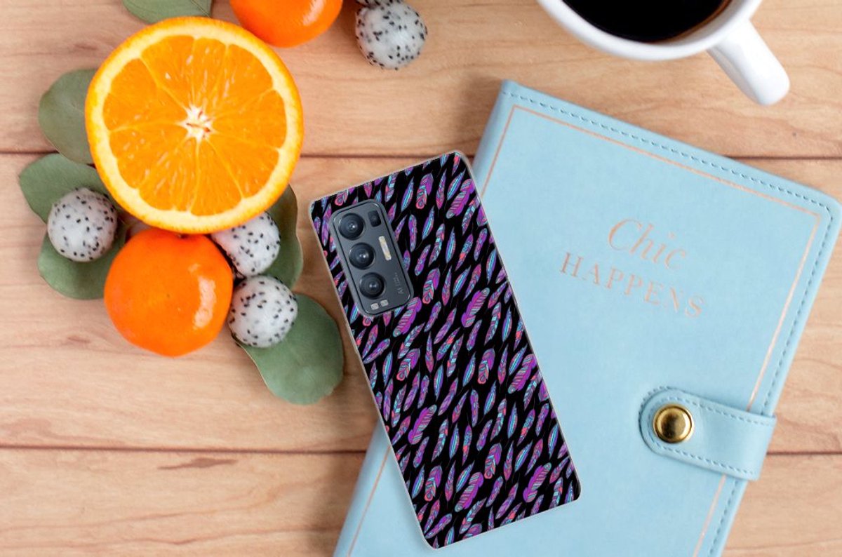 OPPO Find X3 Neo TPU bumper Feathers Color
