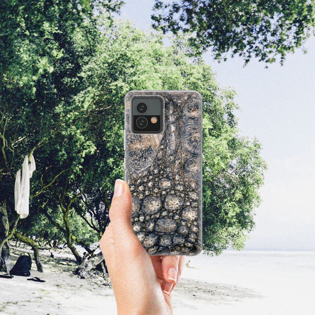 Motorola Moto G72 TPU Hoesje Krokodillenprint