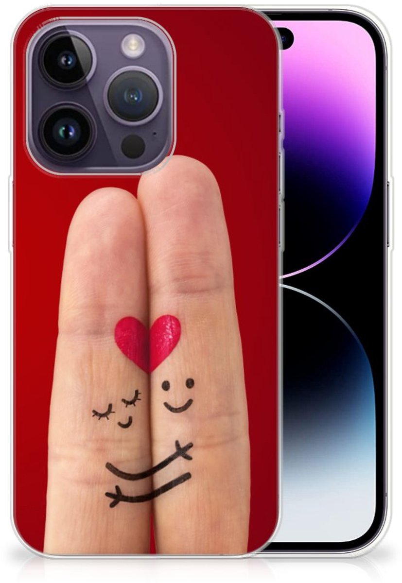Apple iPhone 14 Pro Silicone Back Cover Liefde - Origineel Romantisch Cadeau