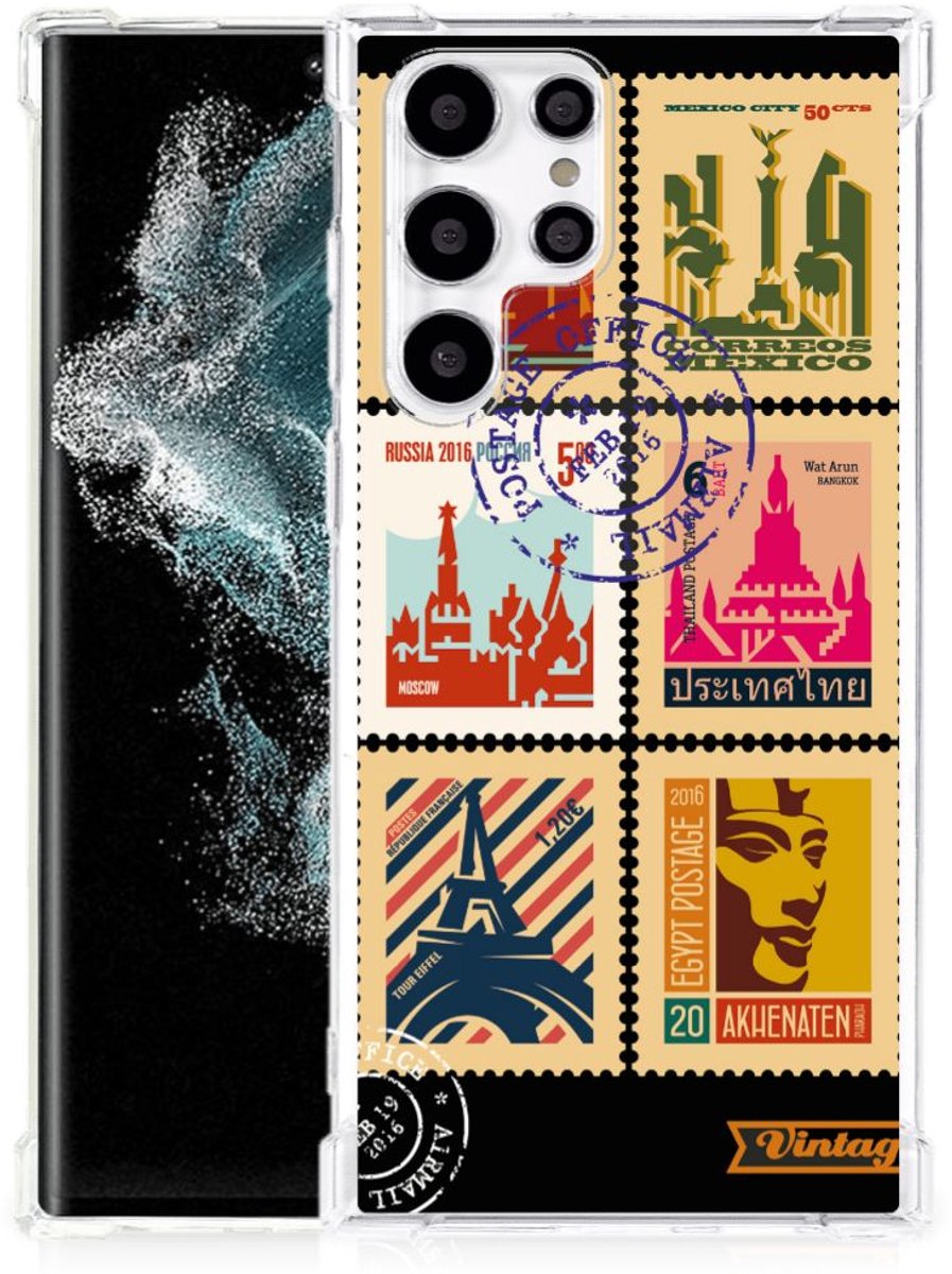 Samsung Galaxy S22 Ultra Telefoonhoesje met valbescherming Postzegels