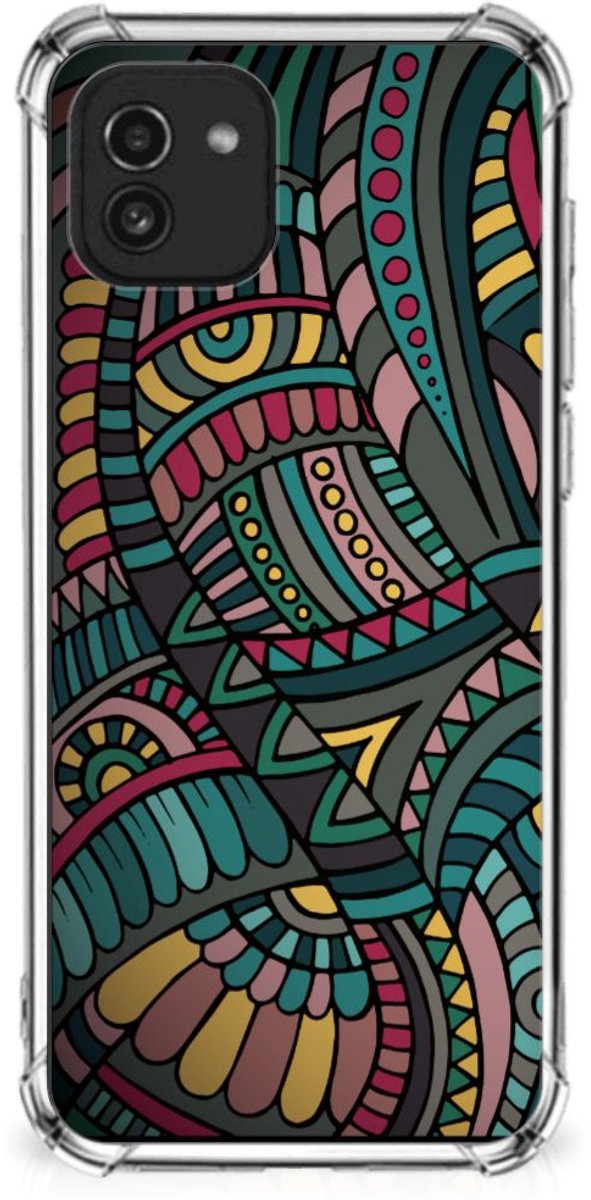 Samsung Galaxy A03 Doorzichtige Silicone Hoesje Aztec