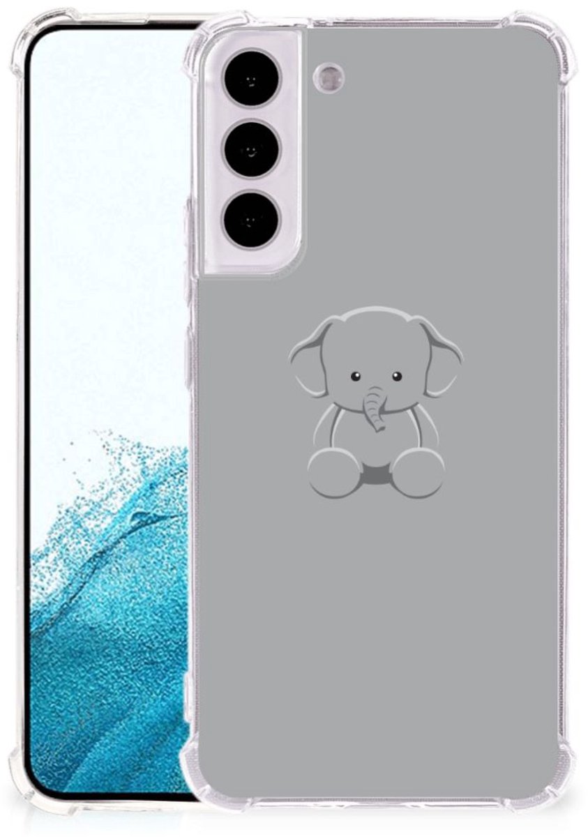 Samsung Galaxy S22 Plus Stevig Bumper Hoesje Grijs Baby Olifant