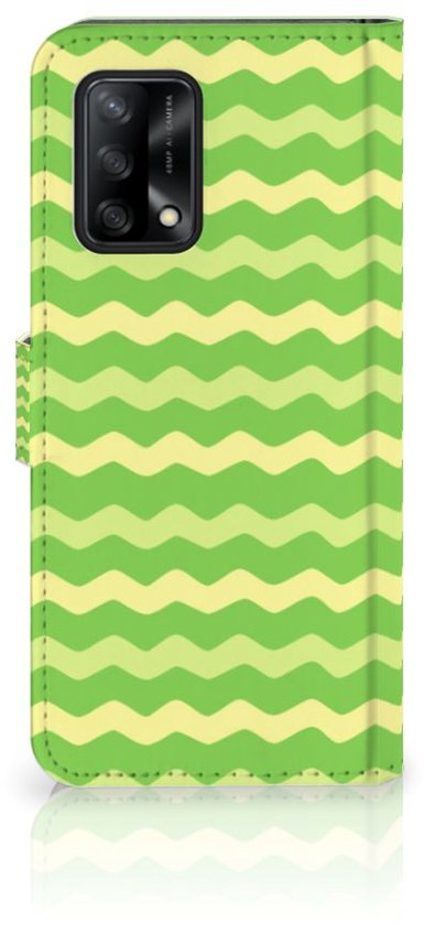 Étui de téléphone OPPO A74 4G Étui de livre Waves Vert