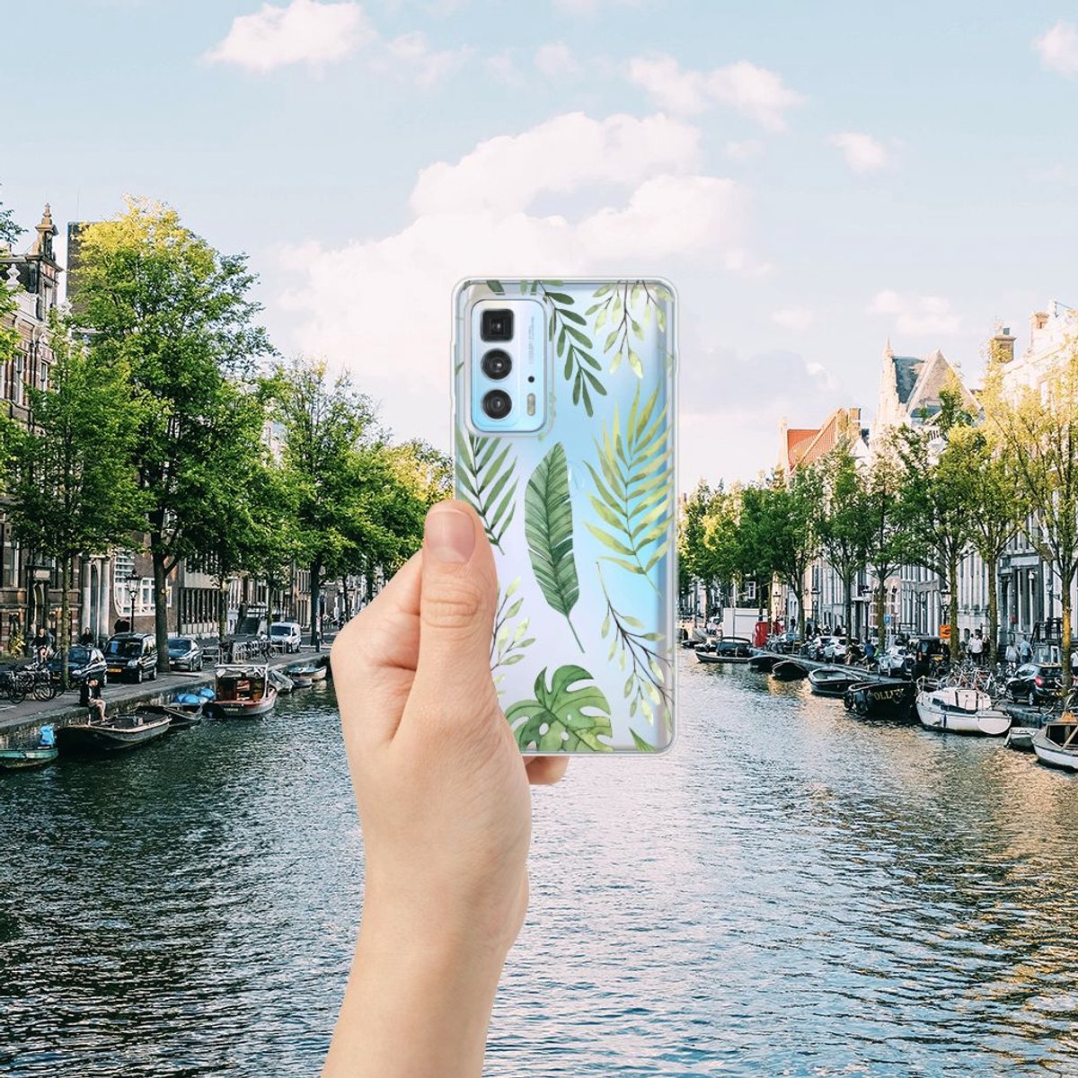 Motorola Edge 20 Pro TPU Case Leaves