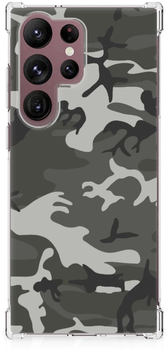 Samsung Galaxy S23 Ultra Doorzichtige Silicone Hoesje Army Light