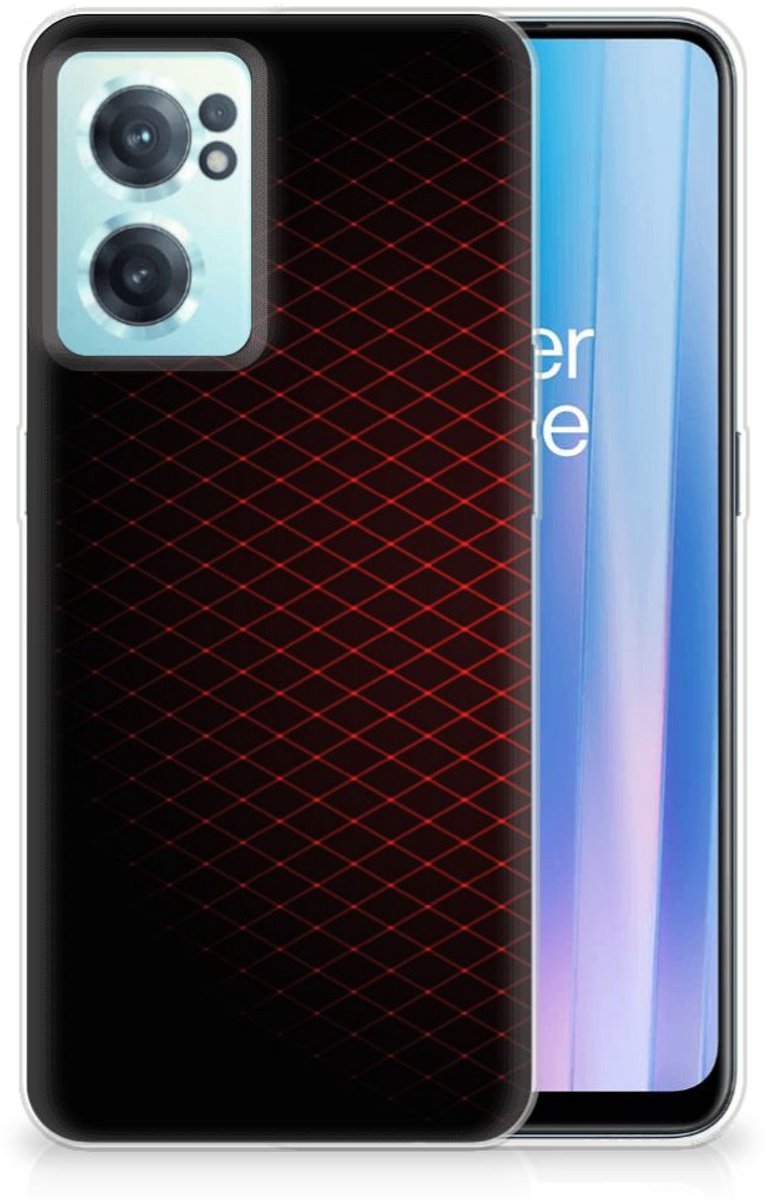 OnePlus Nord CE 2 5G TPU bumper Geruit Rood