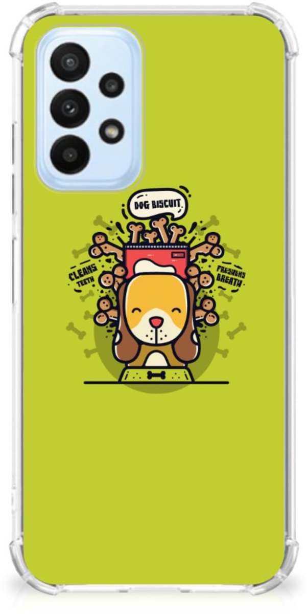Samsung Galaxy A23 Stevig Bumper Hoesje Doggy Biscuit