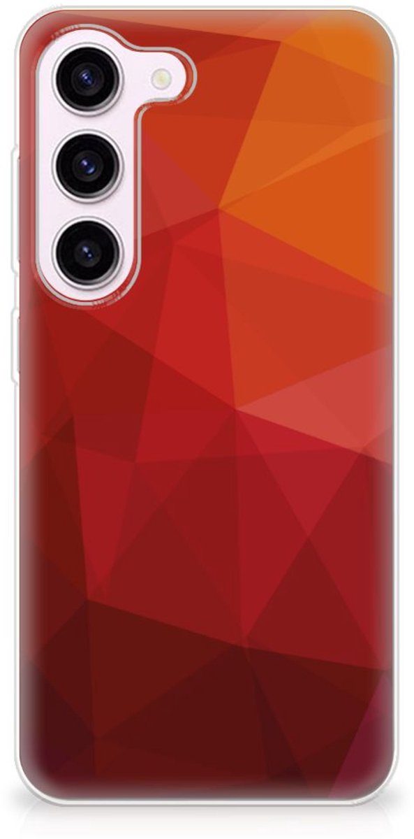 TPU Hoesje voor Samsung Galaxy S23 Polygon Red