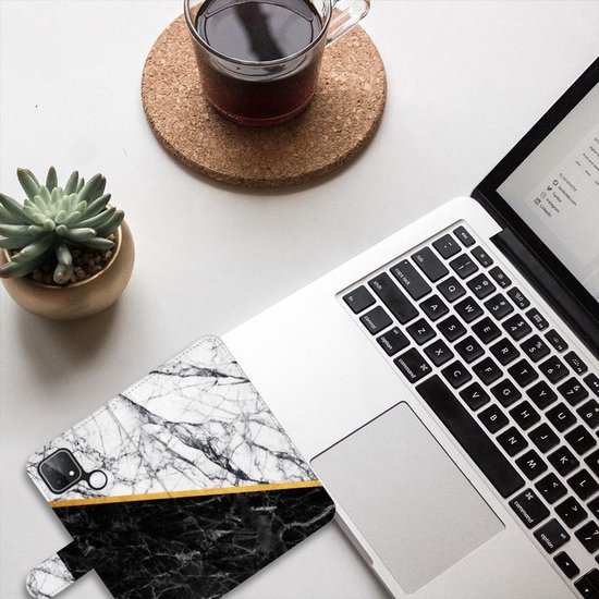 Coque Mobile OPPO A15 GSM Case Marbre White Noir