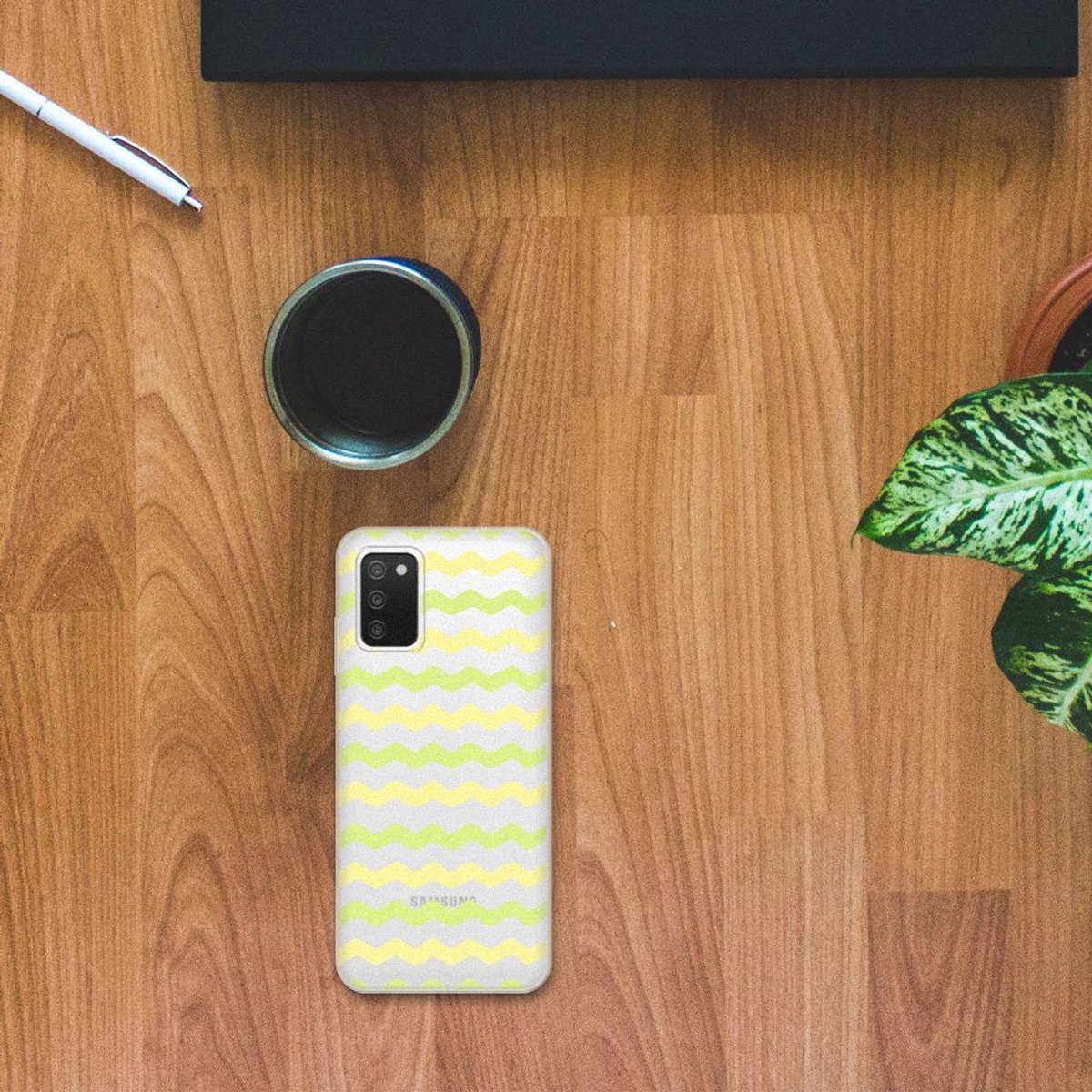 Samsung Galaxy A03S TPU bumper Waves Yellow