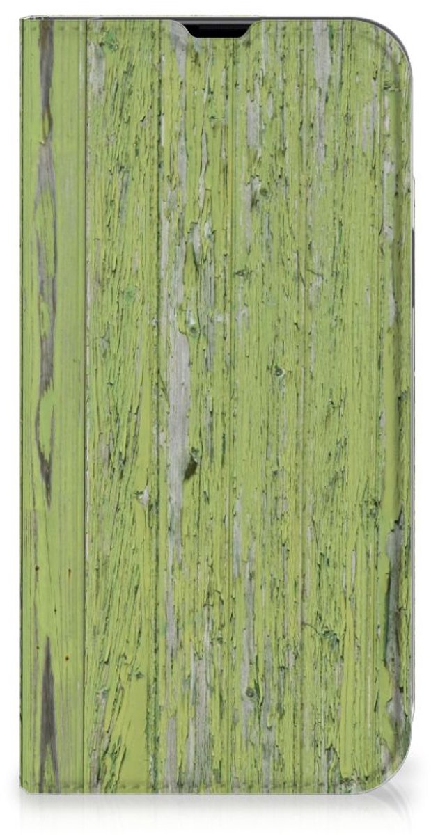 iPhone 13 Pro Max Book Wallet Case Green Wood