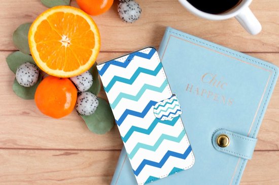 Coque OPPO Reno8 Pro magnétique Cuir PU Protection Etui Housse pour Zigzag Bleu