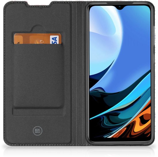 Étui pour téléphone portable Xiaomi Poco M3 | Étui à livres Redmi 9T avec couleur de carrelages photo