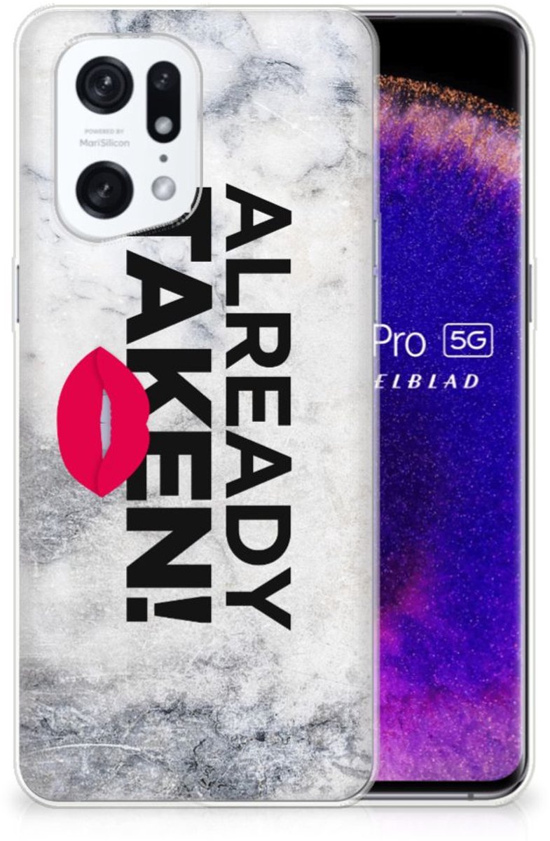 OPPO Find X5 Pro Siliconen hoesje met naam Already Taken White