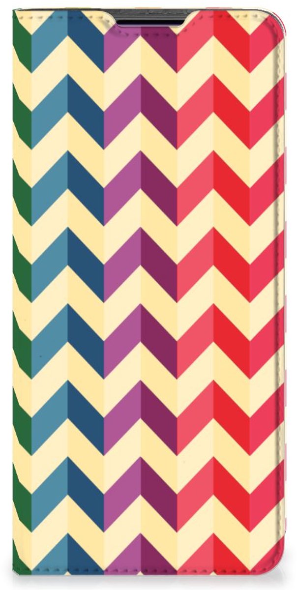 Motorola Edge 30 Pro Hoesje met Magneet Zigzag Multi Color