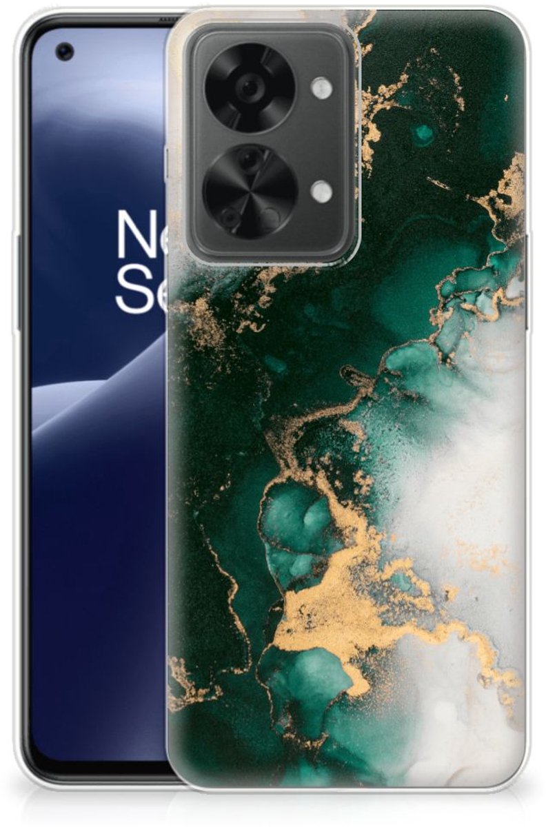 TPU Siliconen Hoesje voor OnePlus Nord 2T Marmer Groen
