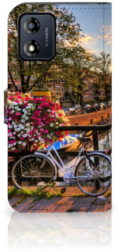 Protection Téléphone Motorola Moto E13 4G Portefeuille Les Canaux D'Amsterdam