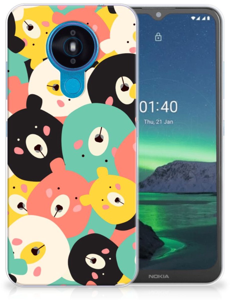 Back Cover voor Nokia 1.4 Telefoonhoesje met Naam Bears