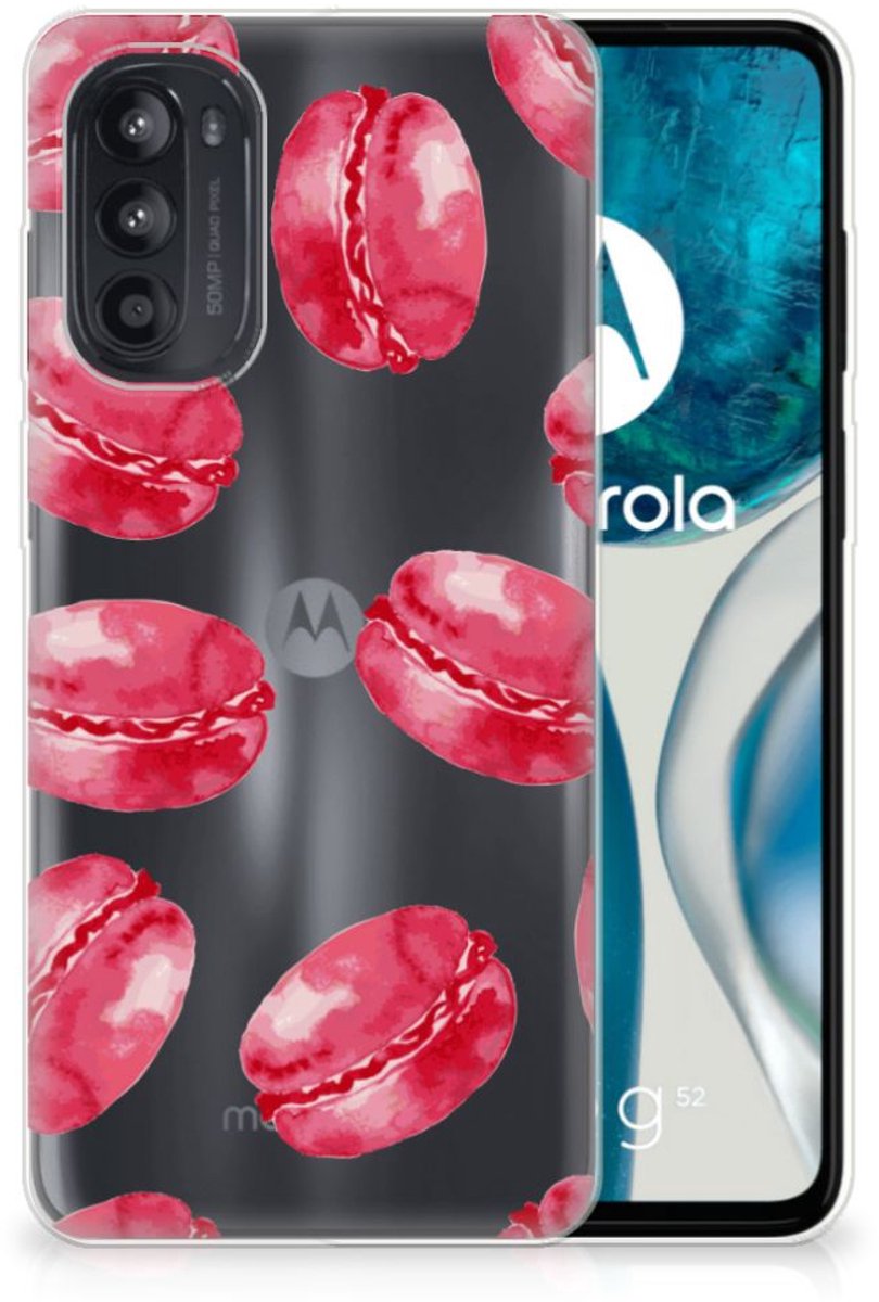 Motorola Moto G52/G82 Siliconen Case Pink Macarons