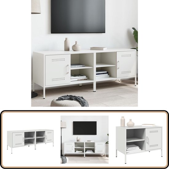 Meubles TV vidaXL 2 pièces 68 x 39 x 50,5 cm Acier Blanc