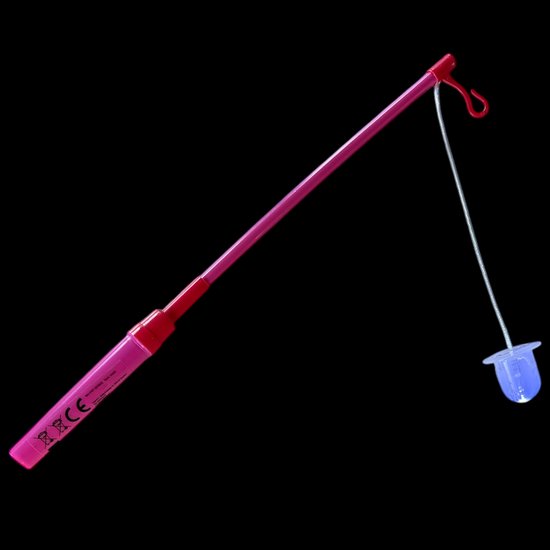 3 Lampionstokjes Met LED lichtje - incl. Batterij - Sint Maarten Lampion Stokjes - 40 cm - Roze — afbeelding 2