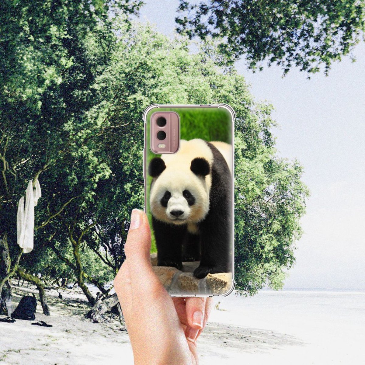 TPU Case Anti-Shock voor Nokia C32 Case Anti-shock Panda