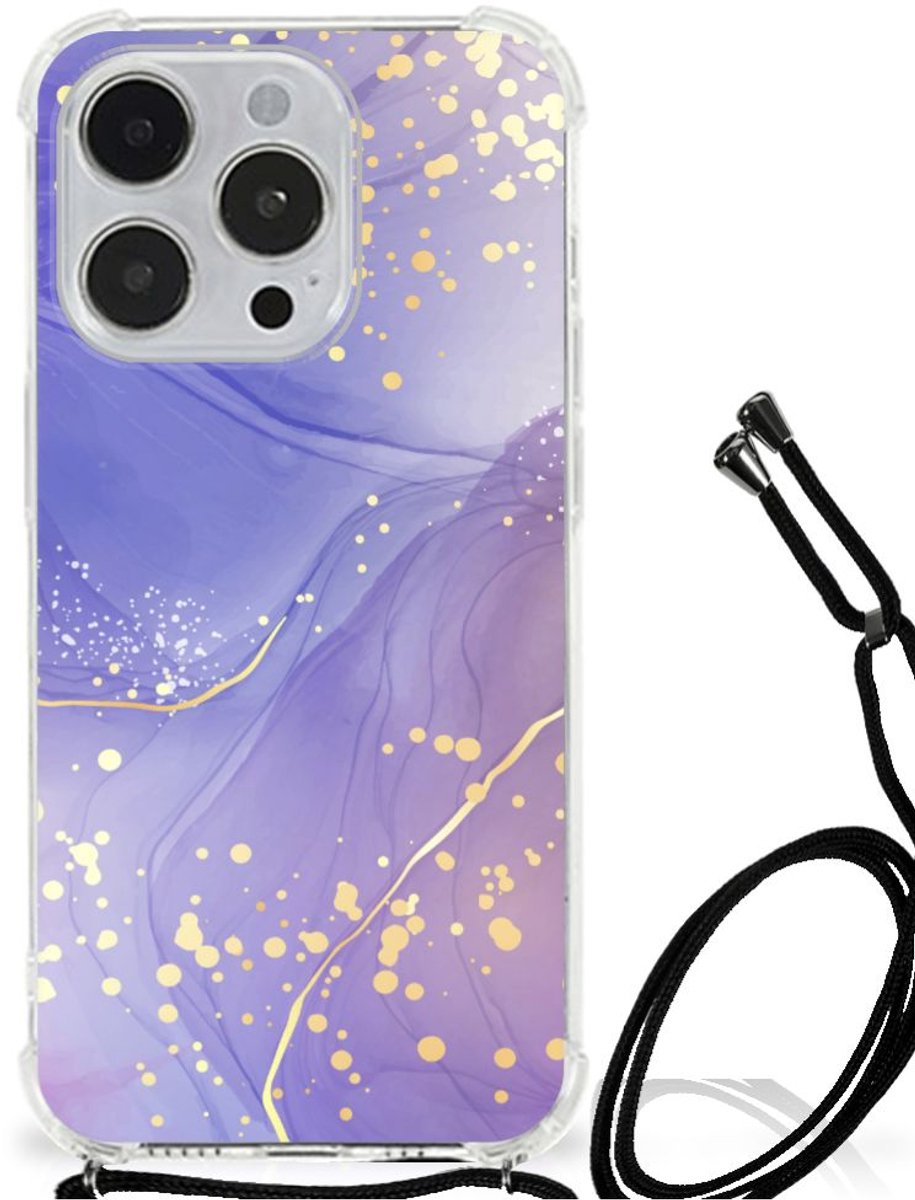 Back Cover voor iPhone 14 Pro Max Watercolor Paars