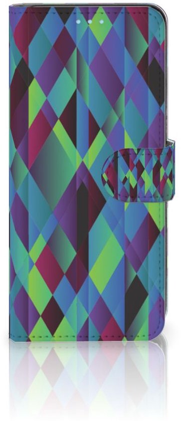 Bookcase Sony Xperia 10 III Case Abstract Vert Blue