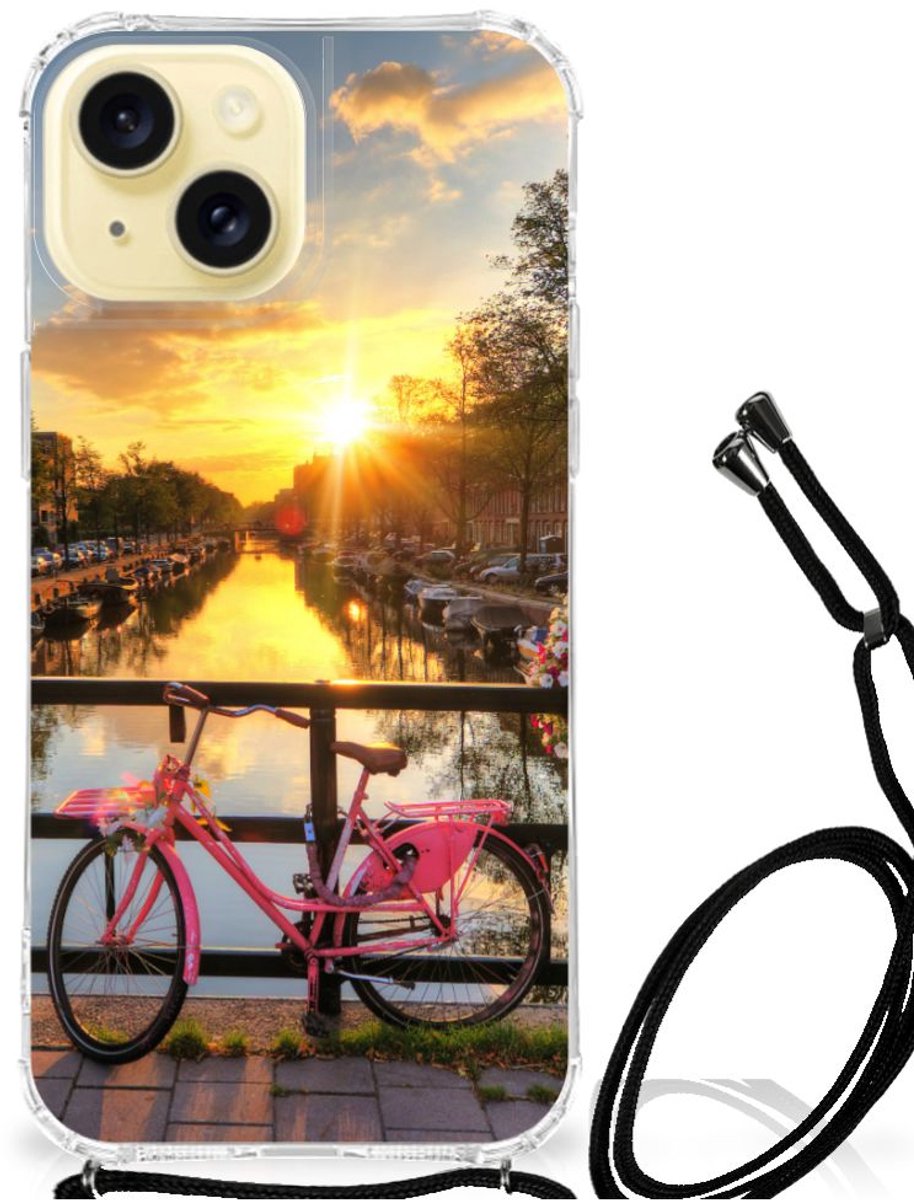 Apple iPhone 15 Telefoonhoesje met valbescherming Amsterdamse Grachten
