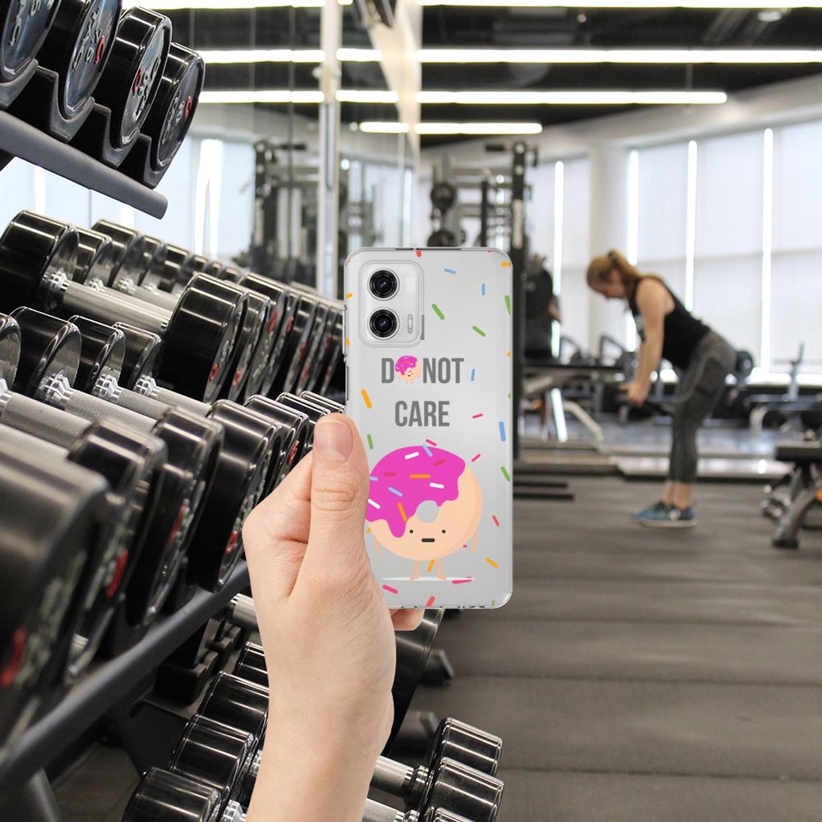Back Cover voor Motorola Moto G73 Siliconen Case Donut Roze