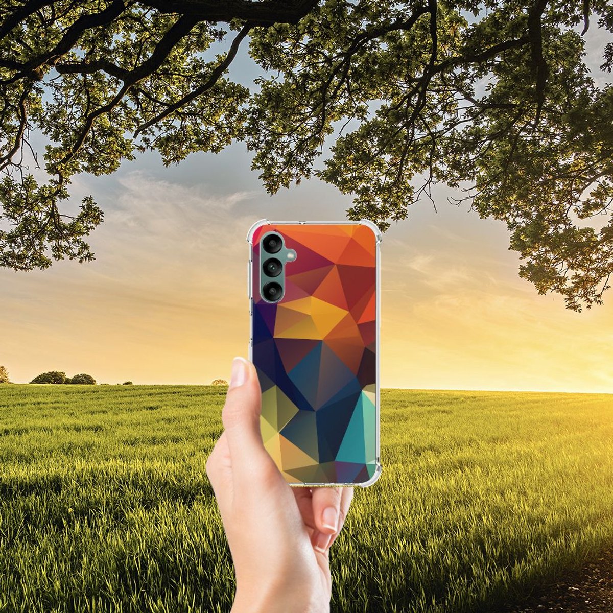 Back Cover voor Samsung Galaxy A24 Shockproof Case Polygon Color