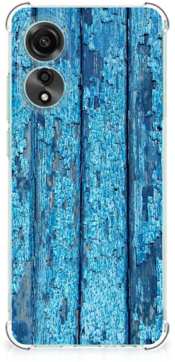 OPPO A78 4G Stevig Telefoonhoesje Wood Blue