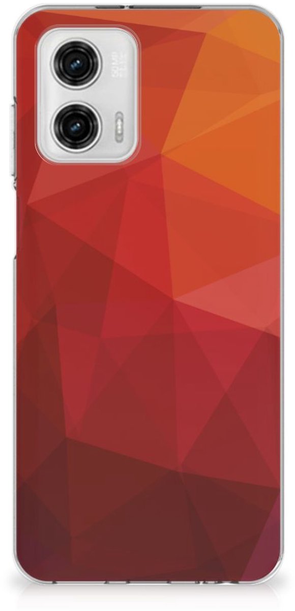 TPU Hoesje voor Motorola Moto G73 Polygon Red